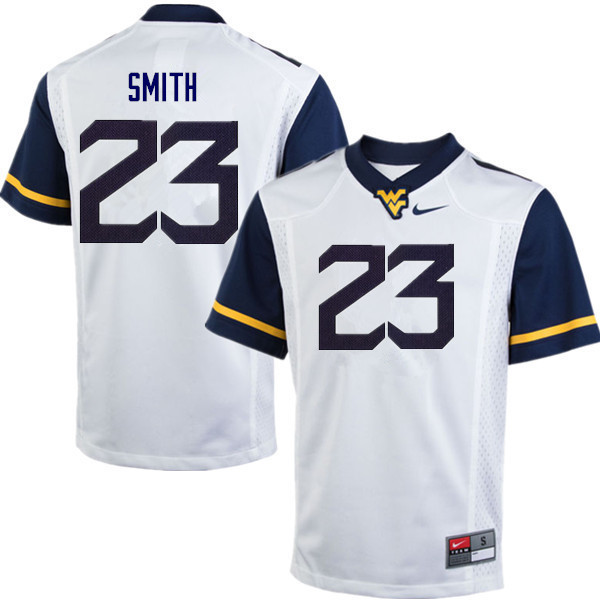 Men #23 Tykee Smith West Virginia Mountaineers College Football Jerseys Sale-White - Click Image to Close